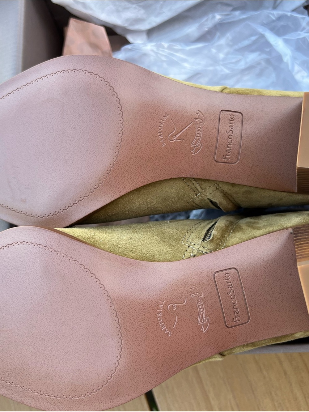 Franko Sarto- Josiah Green Suede Women's Ankle Boots - US 10 - Picture 4 of 9